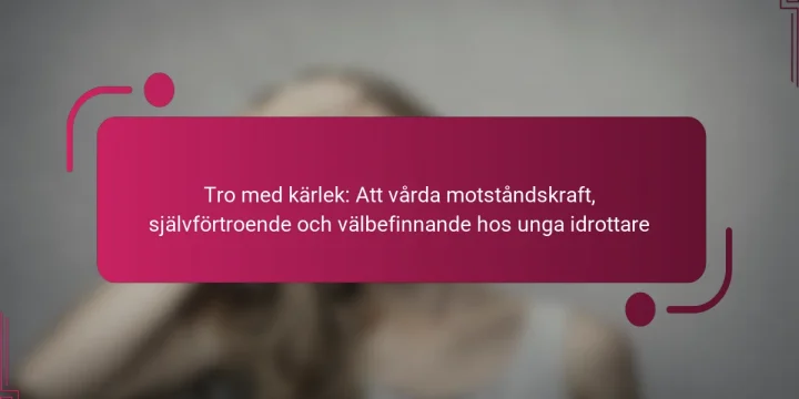 Tro med kärlek: Att vårda motståndskraft, självförtroende och välbefinnande hos unga idrottare