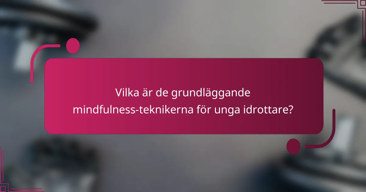 Vilka är de grundläggande mindfulness-teknikerna för unga idrottare?