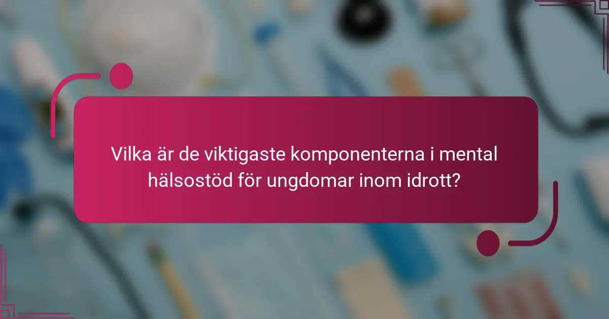 Vilka är de viktigaste komponenterna i mental hälsostöd för ungdomar inom idrott?