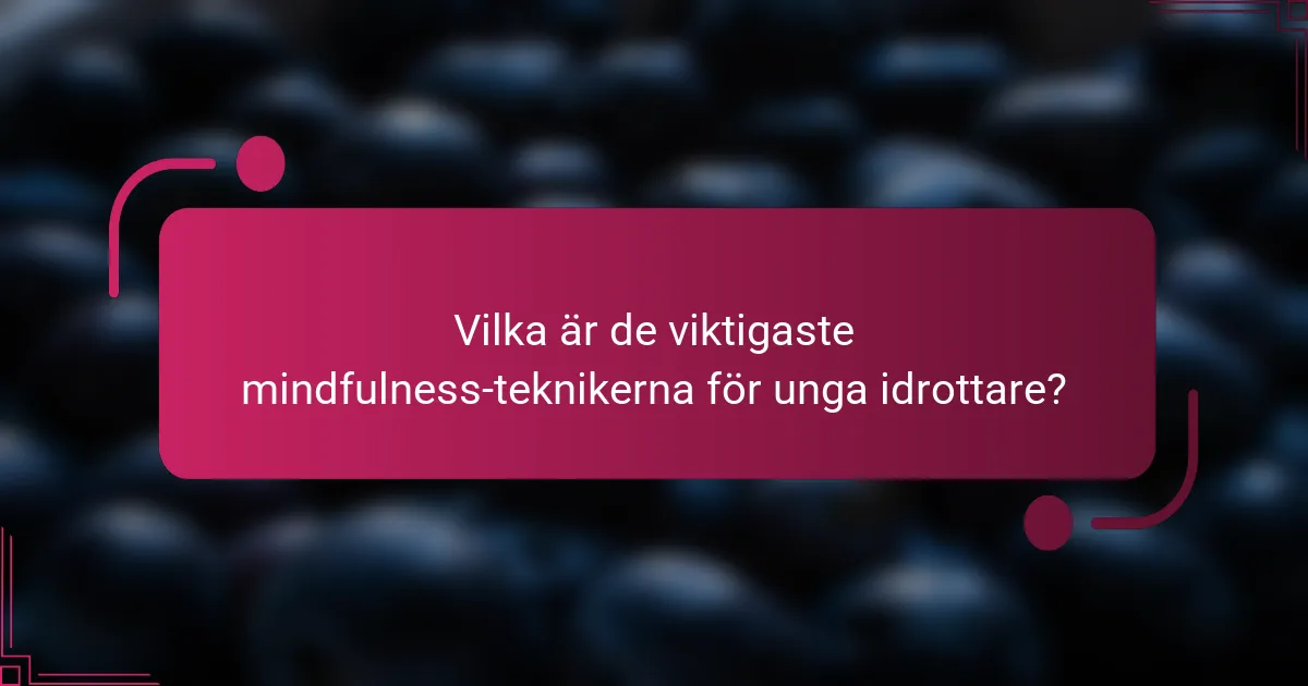 Vilka är de viktigaste mindfulness-teknikerna för unga idrottare?