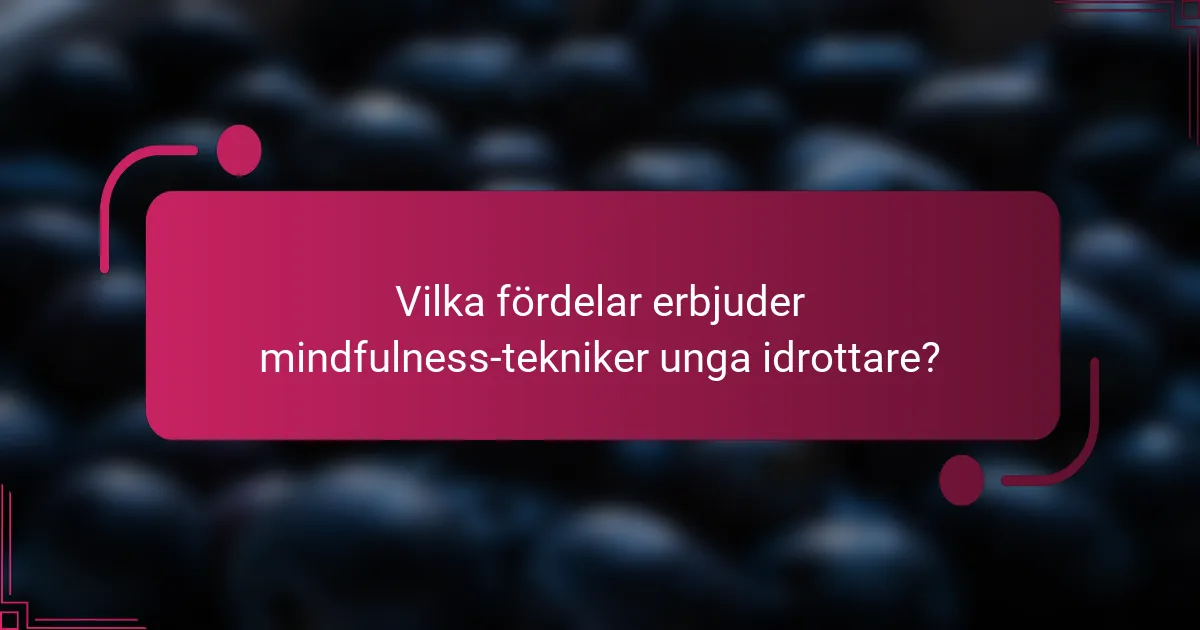 Vilka fördelar erbjuder mindfulness-tekniker unga idrottare?